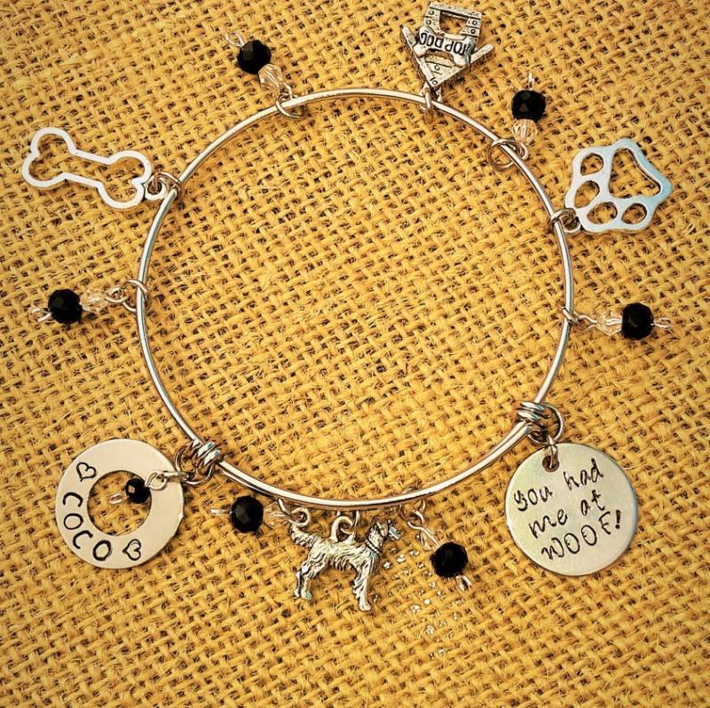 Labrador Retriever Armband, Charm Golden Sterlingsilberbangle Charm, Handgestempelt von KeyStarDesigns