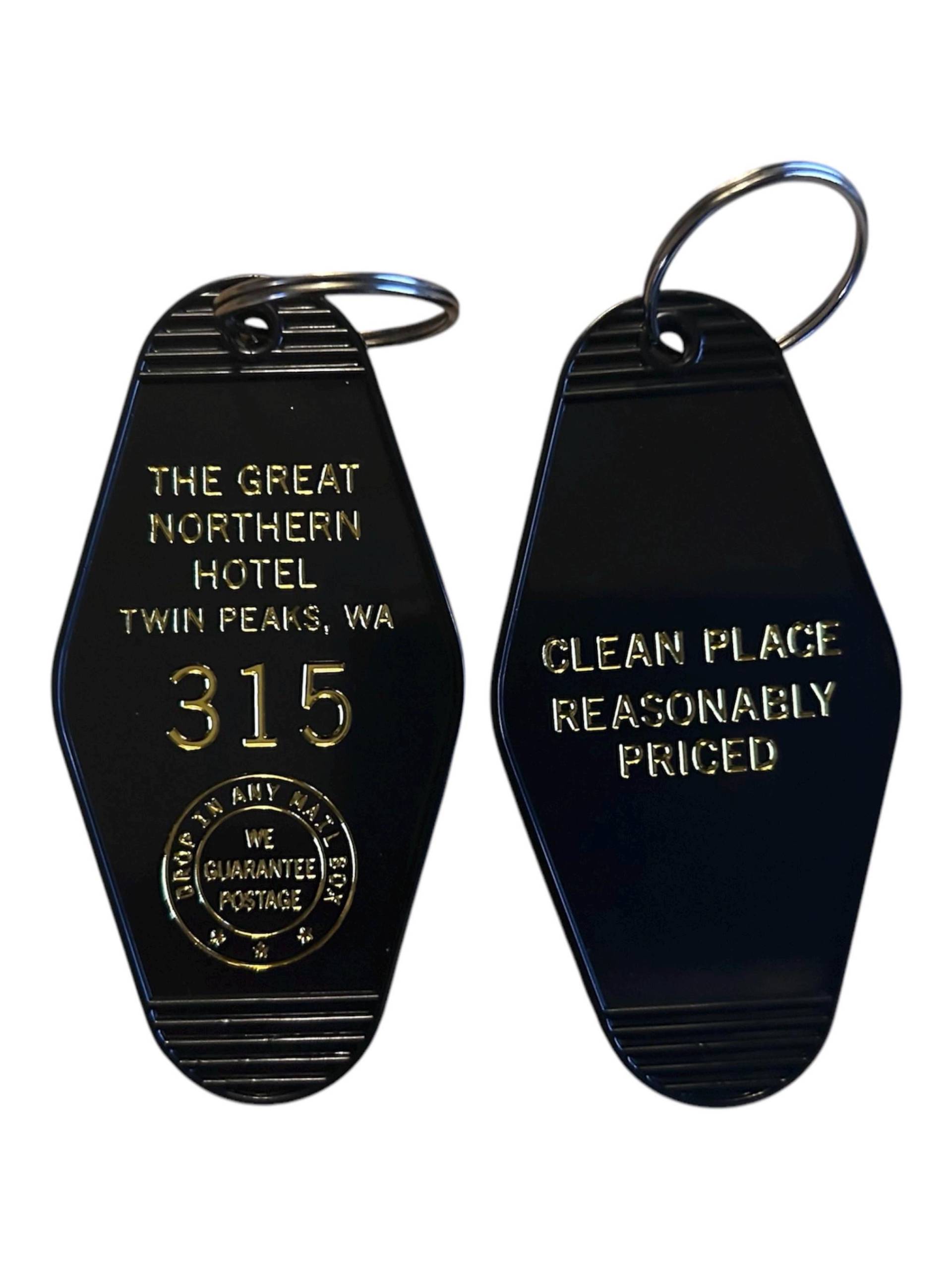 Black/Gold Twin Peaks Inspiriert Great Northern Schlüsselanhänger | Schiffe Dezember 5 von KeyTagsRUSdotcom