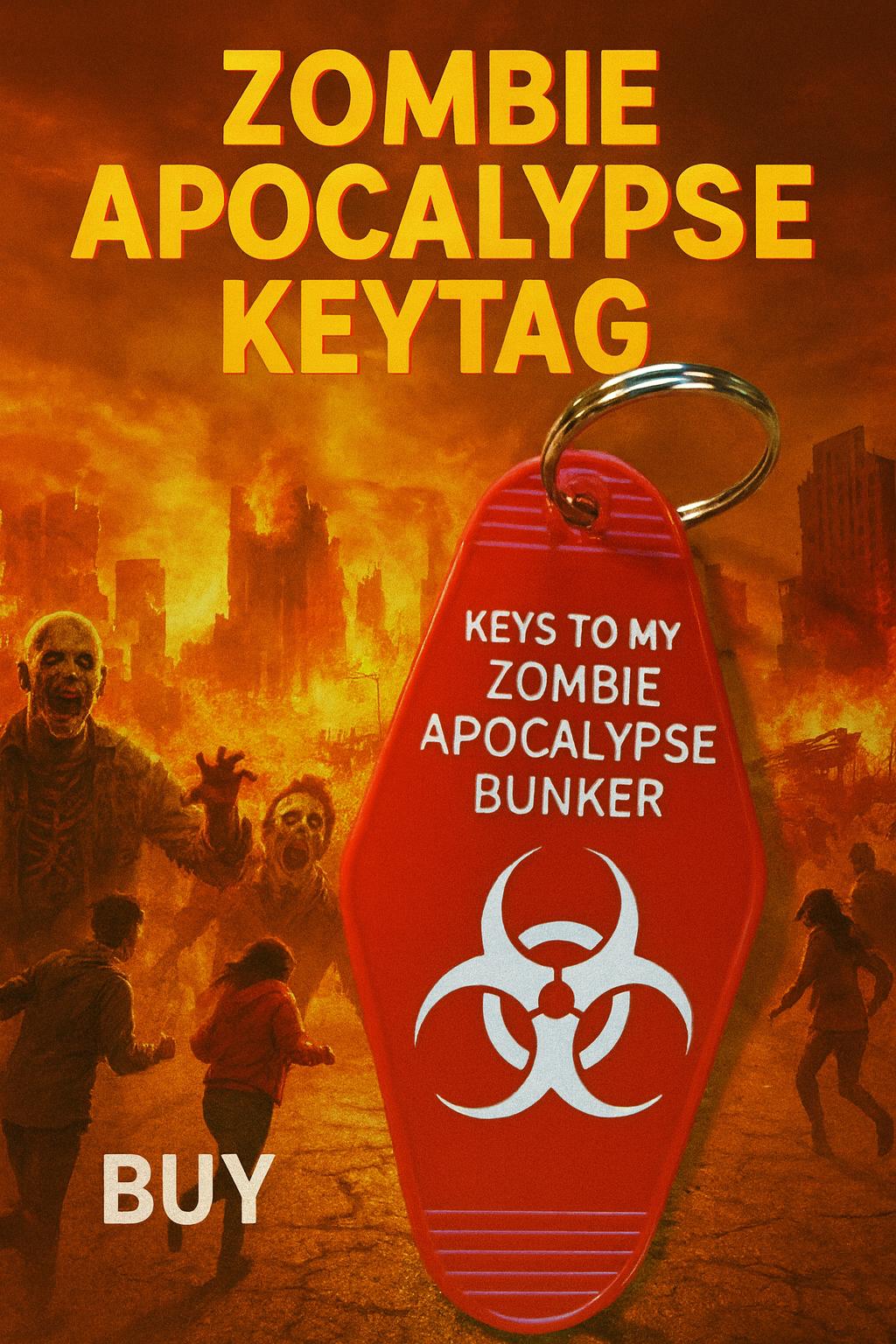 Keys To My Zombie Apocalypse Bunker Schlüsselanhänger von KeyTagsRUSdotcom