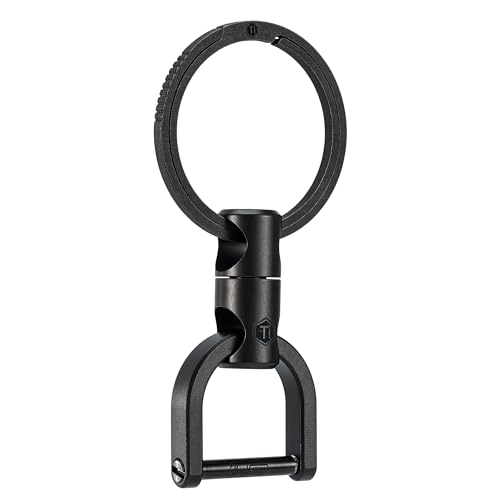 KeyUnity Drehbarer Schlüsselanhänger mit D-Ring-Schlüsselschäkel, schlüsselanhänger Herren Auto, Drehbarer Schlüsselorganisator aus Titan Keychain Quick Release（KM13LBK ） von KeyUnity