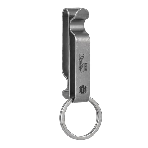KeyUnity Gürtelschlaufe Schlüsselanhänger Clip, Titan Gürtelclip oppelseitiger Schlüsselhalter, mit Schnellverschluss Clip für Schlüssel Taille, Abnehmbarem Schlüsselring 25mm von KeyUnity