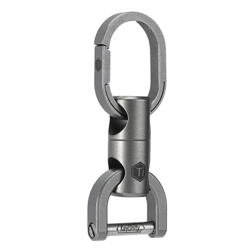 KeyUnity KA40M Drehbarer Schlüsselanhänger mit D-Ring-Schlüsselschäkel, schlüsselanhänger Herren Auto, Drehbarer Schlüsselorganisator aus Titan Keychain Quick Release von KeyUnity