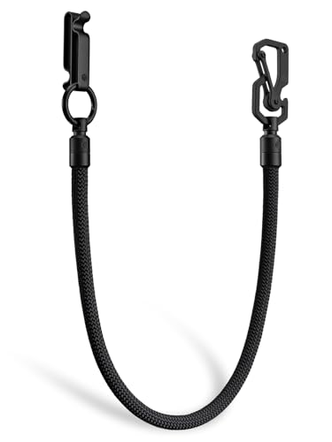 KeyUnity KD02BB Titanium Karabiner Gürtel Clip Geldbörse Kette geflochtenes Seil, Hip Hop Hosen Kette Jeans Schlüsselanhänger Zubehör für Männer von KeyUnity