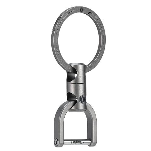 KeyUnity KM13L Drehbarer Schlüsselanhänger mit D-Ring-Schlüsselschäkel, schlüsselanhänger Herren Auto, Drehbarer Schlüsselorganisator aus Titan Keychain Quick Release von KeyUnity