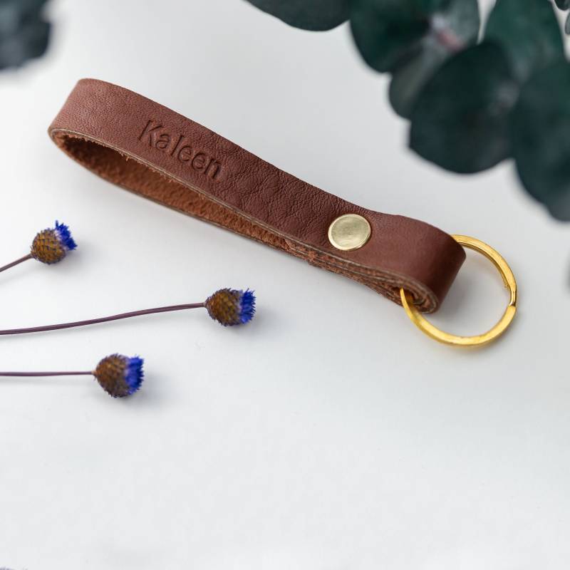 Skinny Loop - Personalisierter Schlüsselanhänger Aus Leder Für Abschlussgeschenk Ihn Benutzerdefinierte Geschenk Vater Geburtstagsgeschenk Von von Keyaiira