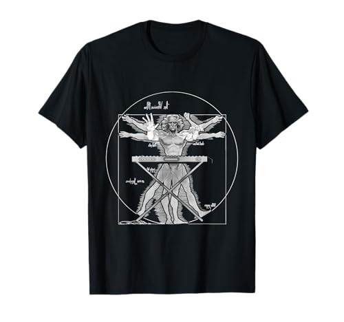 Vitruvian Keyboardspieler Leonardo Da Vinci Vitruvian Man T-Shirt Vitruvian Keyboardspieler Leonardo Da Vinci Vitruvian Man T-Shirt von Keyboard Instrument The Vitruvian Man Apparel