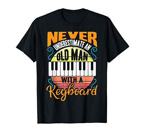 Herren Keyboard Synthesizer Keyboarder Alter Mann | lustiger Spruch T-Shirt von Keyboarder Musikinstrument Fans Papa Opa Geschenke