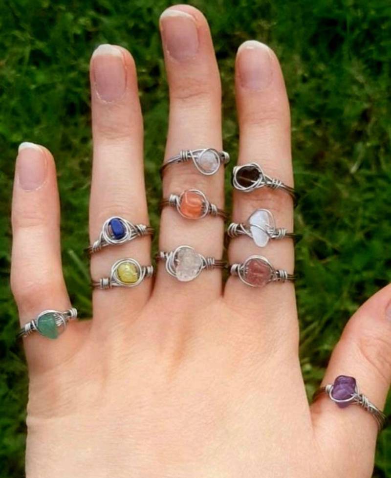 Drahtringe Mit Edelstein/ Heilstein Ring Drahtringe Mit Edelstein/ Heilstein Ring von KeychainDesignArt
