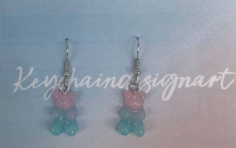 Gummibärchen Ohrringe/ Hängeohrringe Mit Bärchen/ Bär/ Bären Ohrringe von KeychainDesignArt