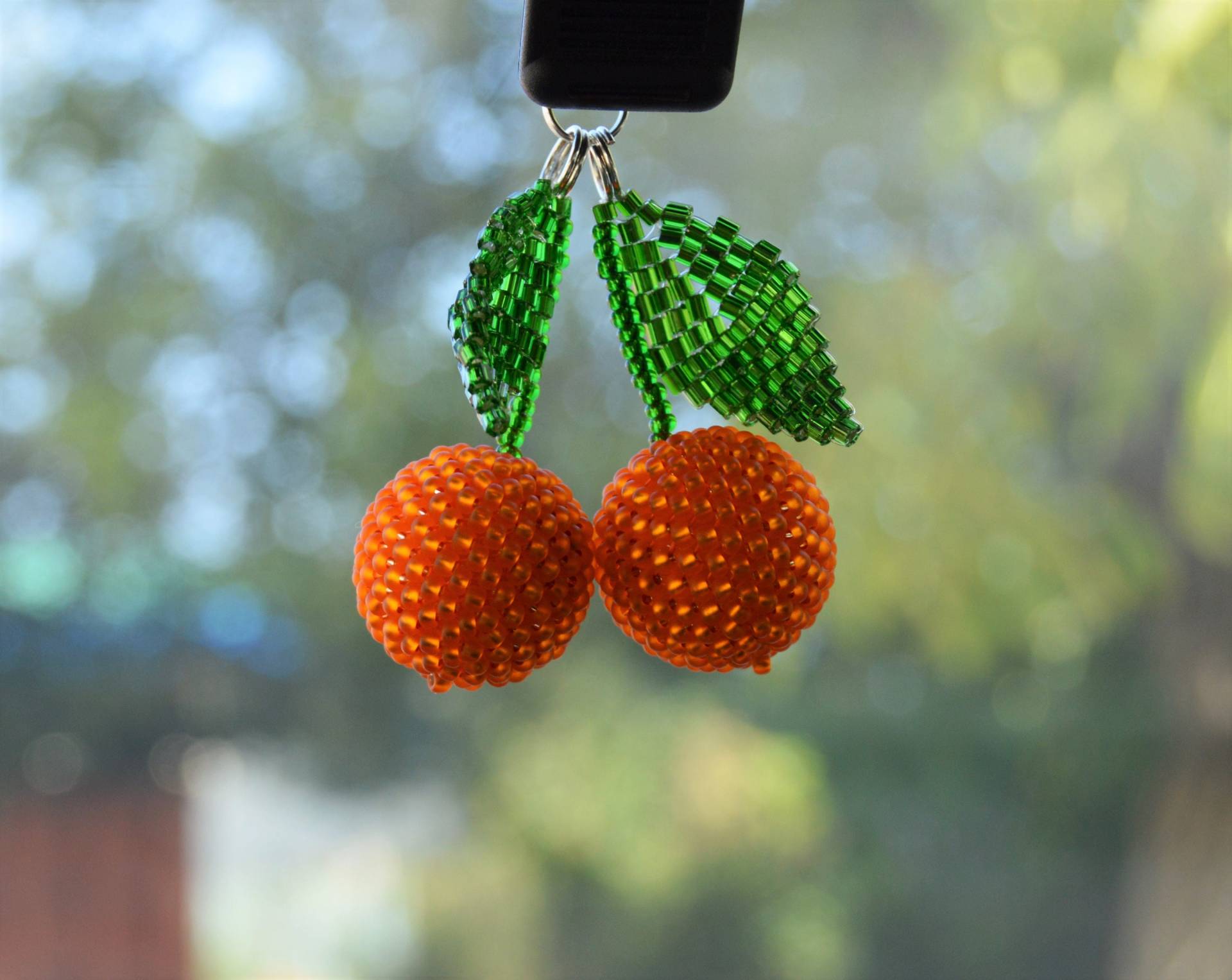 Kfz-Zubehör Für Frauen Rückspiegel Charme Feng Shui Symbolcar Dekor Tangerine Charm Perlen Auto Orangen von KeychainbyMirami8888