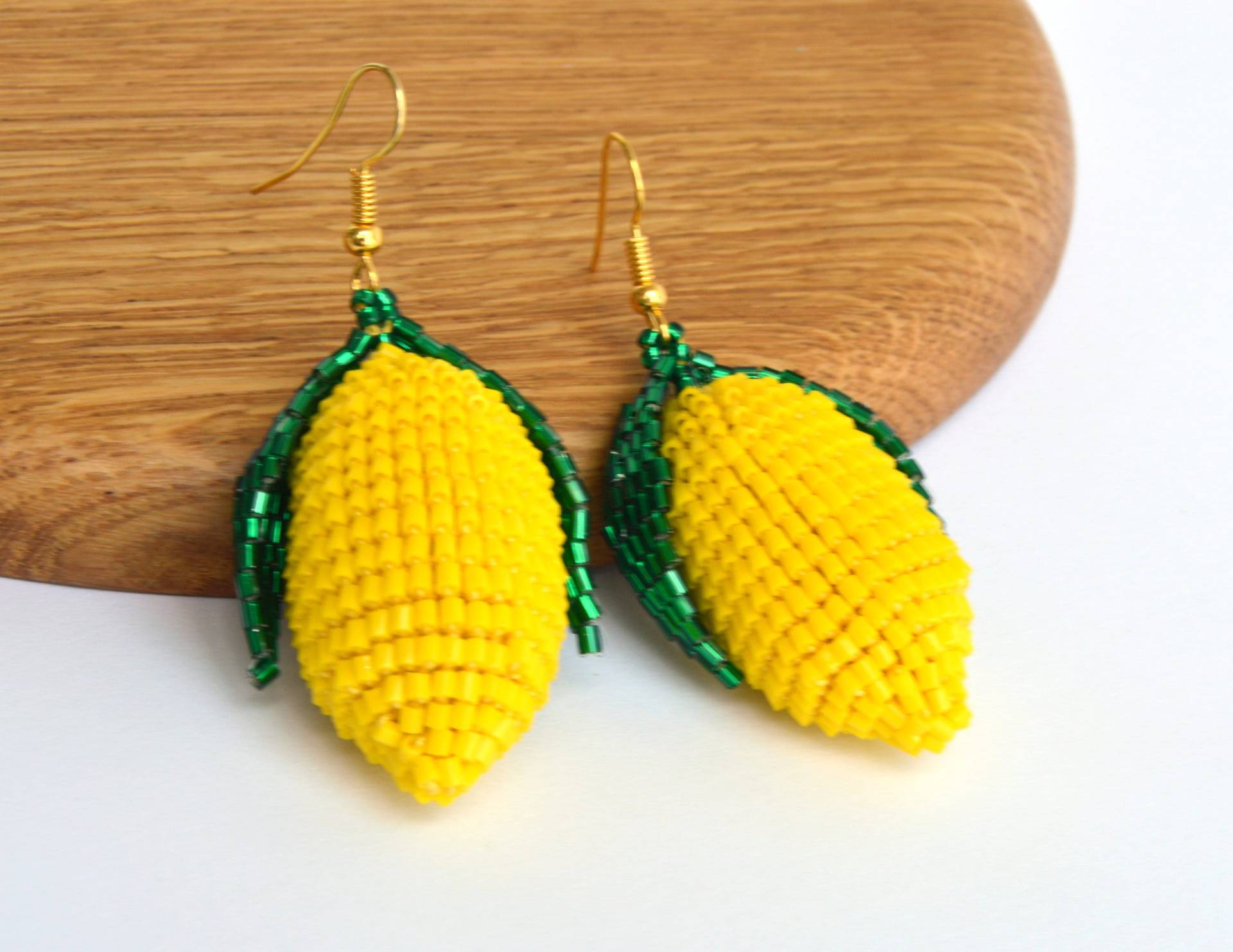 Zitrone Perlen Ohrringe/Häkeln Strand Hochzeit Gelb Baumeln Tropfen Obst Lustige Zitrus-Perlen Zitrone Perlen Ohrringe/Häkeln Strand Hochzeit Gelb Baumeln Tropfen Obst Lustige Zitrus-Perlen von KeychainbyMirami8888