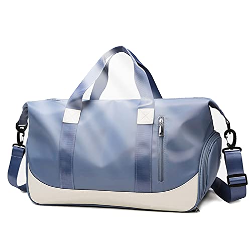 Keyck Sporttasche Damen Herren Reisetasche mit Schuhfach und Nassfach Groß 40L, Faltbar Wasserdicht ​Fitnesstasche Leicht Handgepäck Weekender Travel Bag, Tasche für Sport Gym Schwimmtasche, Blau von Keyck