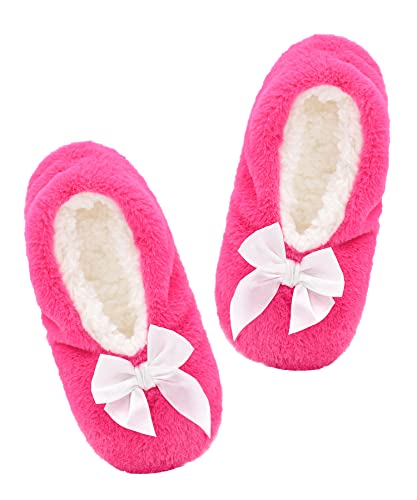 Keyela Gemütliche und warme Damen-Socken mit Greifern, Rosarote Schleife, 8-10 von Keyela