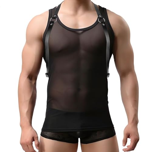 Herren Schulter und Bruststütze aus Polyurethan-Leder mit verstellbaren Schnallen (Krieger) von KeyinBox