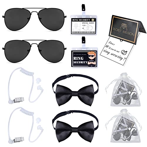 Keymall Ring-Sicherheits-Geschenk-Set für Ehering, 12-teilig, Fliegen, Sonnenbrille, Ohrhörer, Ausweise, Einladungskarten (Set A) von Keymall