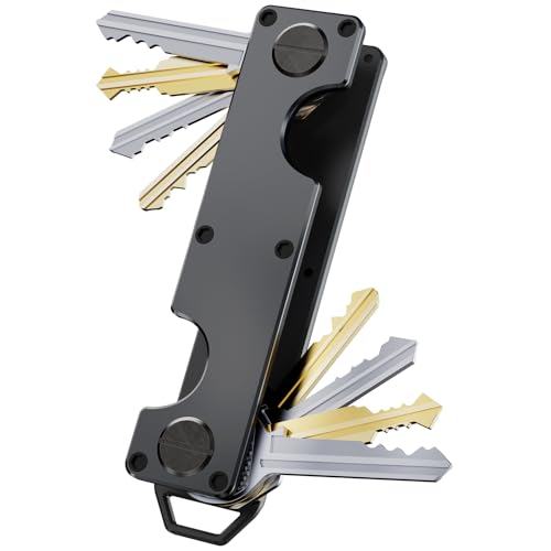Key Organizer Key Holder Compact Key Case Minimalist Metal Key Chain Key Holder for Keychain Secures 8-10 Keys EDC, gunmetal, Slim Key Organizer Key Holder Compact Key Case Minimalist Metal Key Chain Key Holder for Keychain Secures 8-10 Keys EDC, gunmetal, Slim von Keymarx