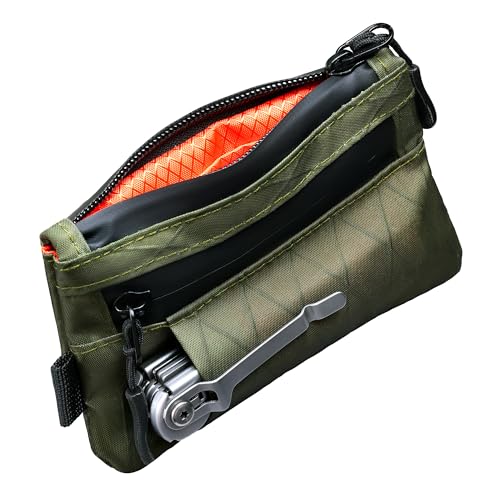 Keymarx Minimalistische Geldbörse für Herren, RFID Blocking EDC Zip Wallet, Wasserdichter Stoff & Multi-Tool-Slot (Hält 1-12 Karten), Grün (Army Green), Minimalistisch von Keymarx