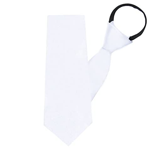 Keyoung Krawatte Herren Krawatten,Vorgebundene verstellbare Krawatten mit Reißverschluss,Klassische Krawatte Herren elegante Hochzeitskrawatten für Heiraten Oder Festliche Veranstaltunge-Weiß von Keyoung