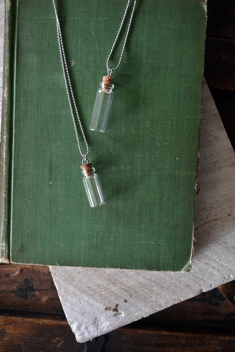 Nachricht in Einer Flasche Halskette - Fläschchen Mini-Flasche Silber Anpassen, Diese von Keytiques