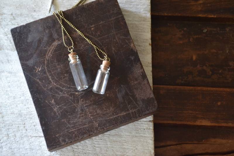 Nachricht in Einer Flasche Halskette - Fläschchen Mini Passen Sie Diese von Keytiques