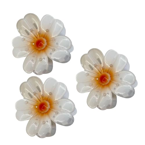 3 Stück Blumen Haarspangen, Blumen Haarklammern, Rutschfeste Blumenkrallenklammern, Blumen Haarklammern Mit Starkem Halt, Blume Haarspangen Für Frauen Mädchen von Keyubria