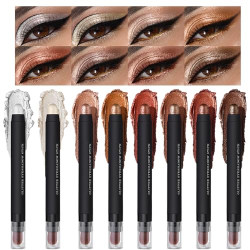 Keyubria Make-up-Set,Wasserfester Lidschatten Make-up Stift Set | Glitzer Highlighter & Cremiger Eyeliner für Damen & Mädchen – für Urlaub & Festtags Make-up von Keyubria