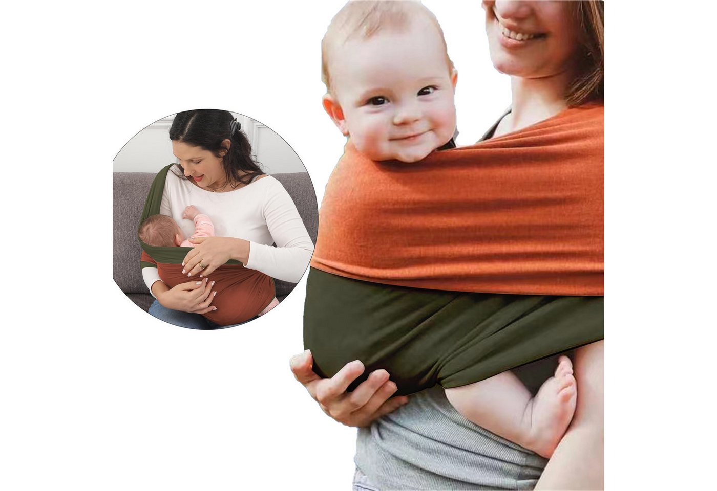 Keyura Babytrage Koala Babytrage elastisch ohne Knoten für Neugeborene & Eltern (Belastbar bis zu 16 kg / 50 lbs, passend ab Geburt bis etwa 3 Jahre, Entlastung für Rücken & Schultern,mehr Komfort für Mama & Pap), freihändiges Tragen beim Kochen, Einkaufen oder Spazierengehen von Keyura