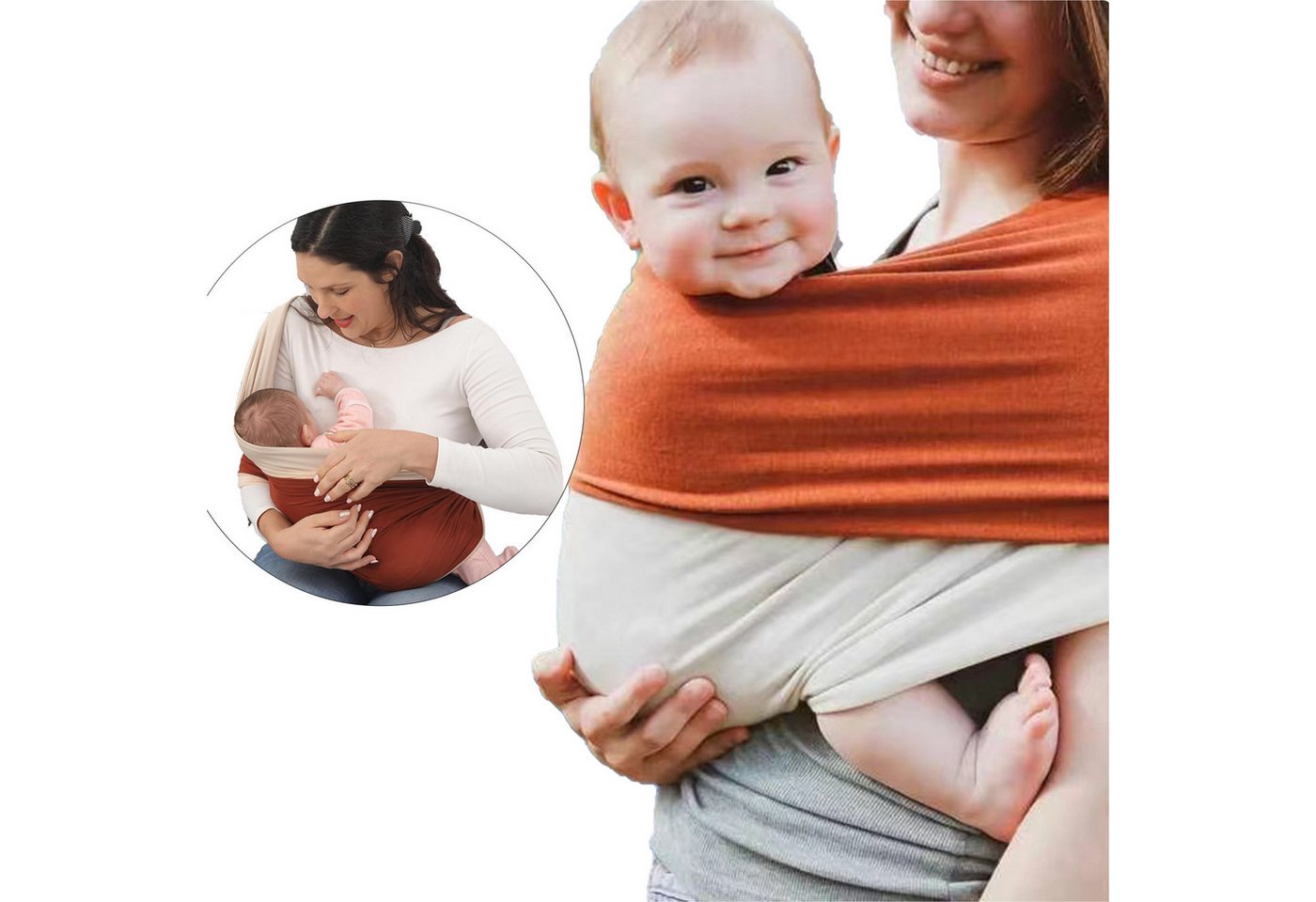 Keyura Babytrage Koala Babytrage elastisch ohne Knoten für Neugeborene & Eltern (Belastbar bis zu 16 kg / 50 lbs, passend ab Geburt bis etwa 3 Jahre, Entlastung für Rücken & Schultern,mehr Komfort für Mama & Pap), freihändiges Tragen beim Kochen, Einkaufen oder Spazierengehen von Keyura