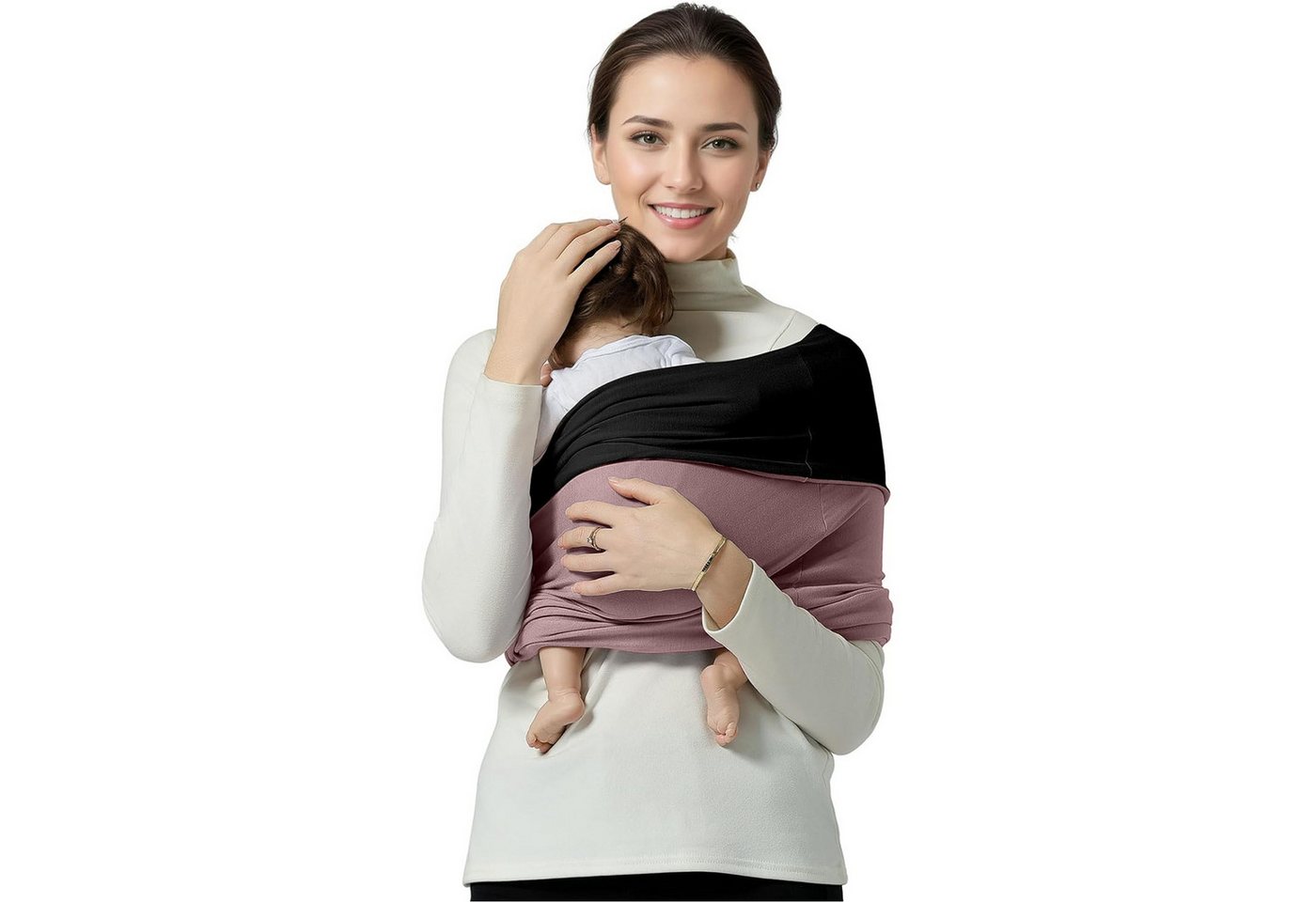 Keyura Babytrage Koala Babytrage elastisch ohne Knoten für Neugeborene & Eltern (Belastbar bis zu 16 kg / 50 lbs, passend ab Geburt bis etwa 3 Jahre, Entlastung für Rücken & Schultern,mehr Komfort für Mama & Pap), freihändiges Tragen beim Kochen, Einkaufen oder Spazierengehen von Keyura