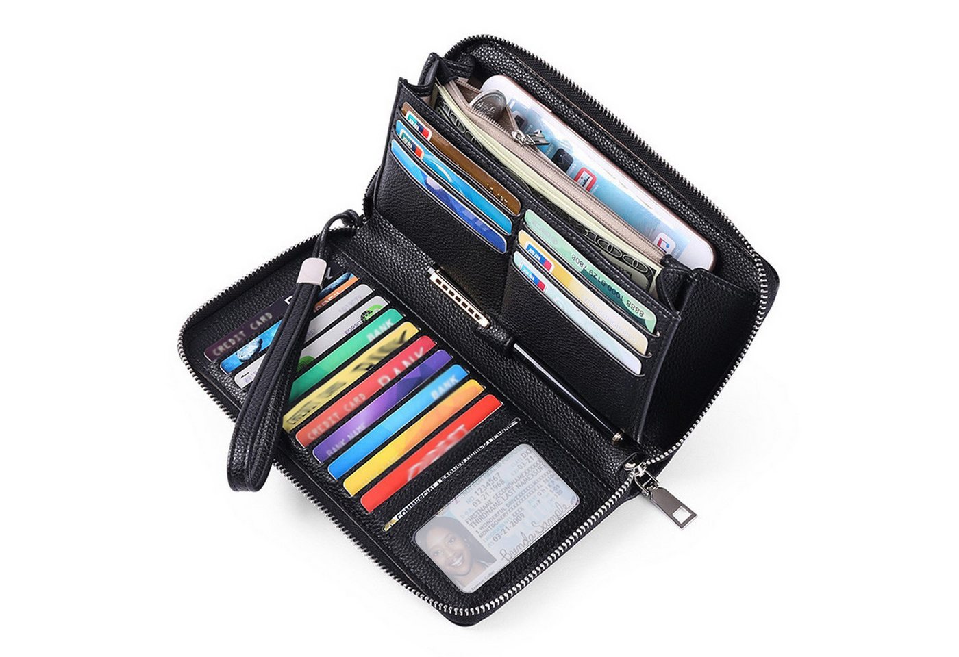 Keyura Geldbörse Damen Portemonnaie aus PU Geldbeutel Geldbörse mit vielen Kartenfächer (weichem, verschleißfestem Kunstleder bietet langanhaltende Qualität, Genügend Platz für Karten, Scheine, Belege, Impfausweis und Fotos), für Geschenk zu Anlässen wie Geburtstagen und Feiertagen von Keyura