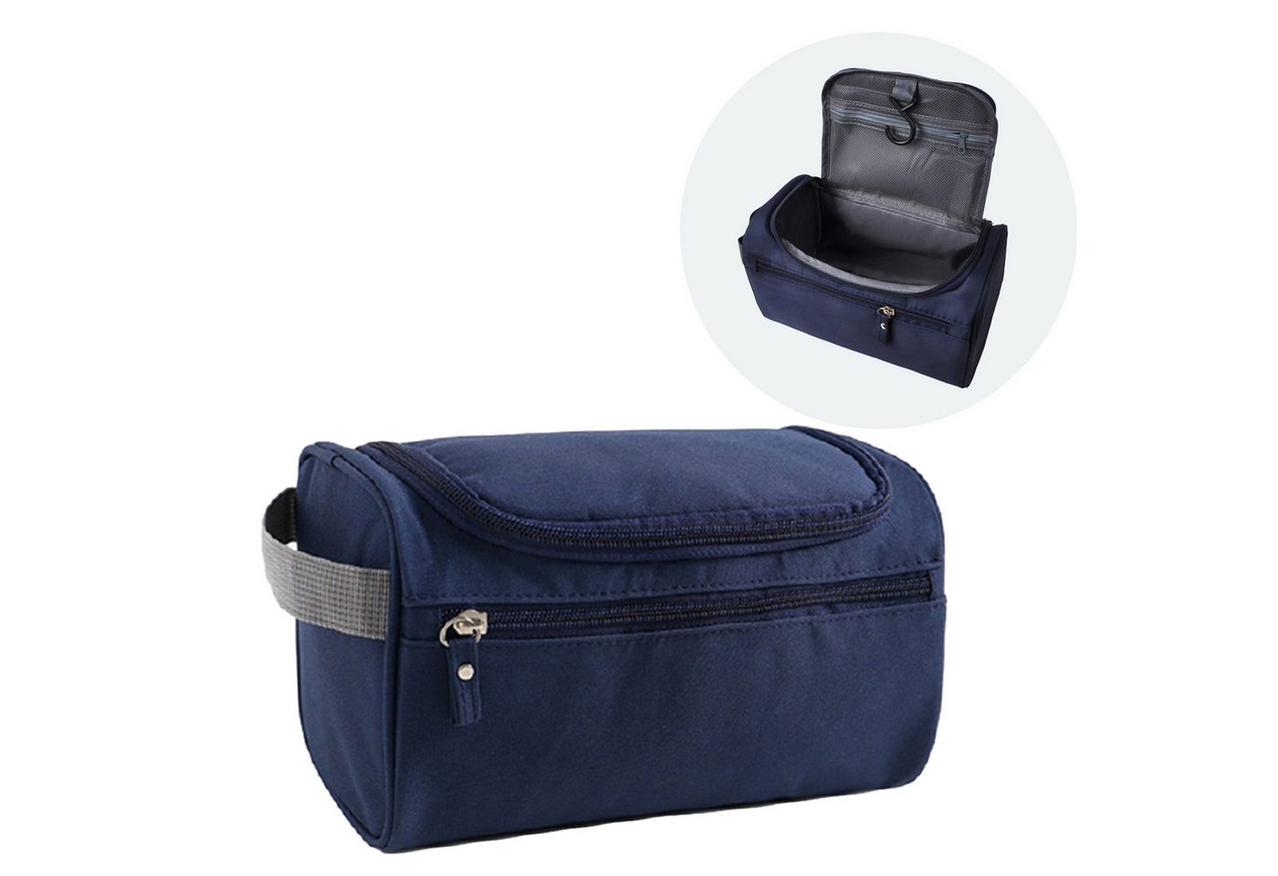 Keyura Kulturbeutel Kulturbeutel Travel Washbag Kulturbeutel Hydro Washbag Dunkelblau (Wasserabweisende Reise-Make-up-Tasche mit Haken zum Aufhängen, Kulturbeutel für Damen, Herren), kompakte Reise-Kulturtasche, Make-up-Organizer-Tasche für Kosmetika von Keyura