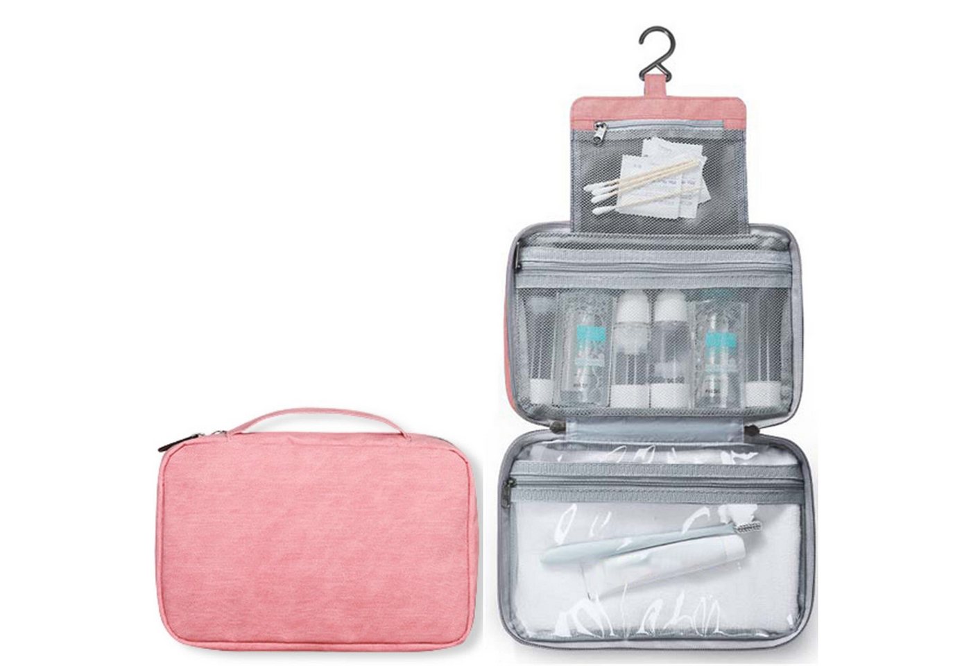 Keyura Kulturbeutel Kulturtasche zum Aufhängen,Faltbarer Reise Kulturbeutel mit Tragegriff (kulturbeutel kinder, waschtasche, Waschbeutel, Herren, Damen, Multifunktionale Toilettentasche, platzsparende Kosmetiktasche), Tragbare Kosmetiktasche Aufbewahrungs- oder Kulturtasche für unterwegs von Keyura