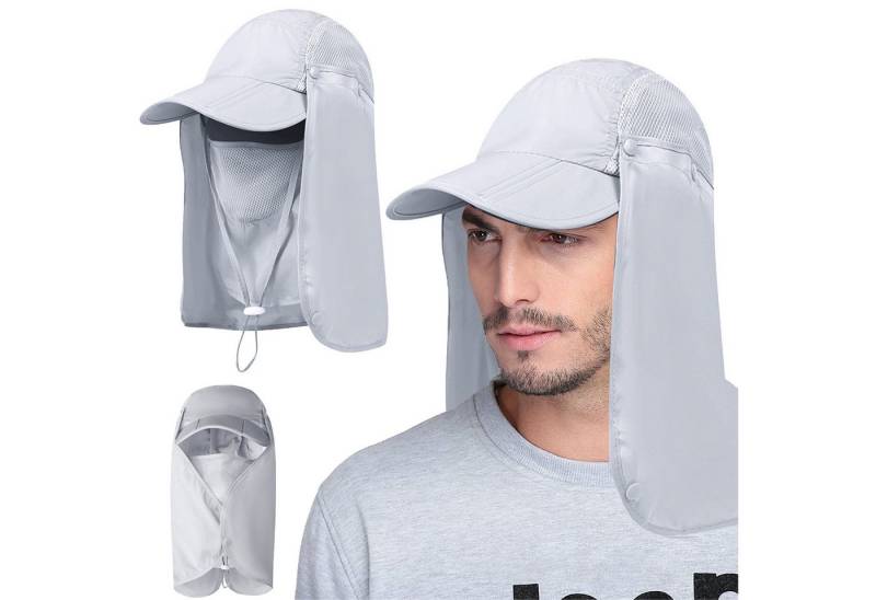 Keyura Sonnenhut Sonnenhut mit Abnehmbarer Halsklappe,Nackenklappe UV-Schutz Sonnenhüte (Herren & Damen Sommer Fischerhut mit Nackenklappe Sonnenschutz Kappe, Wide Brim Mesh Sun Hat, Safari Hat, Foldable,Verstellbarer Kinnriemen) Schutzhüte Wanderhut für Außenbereich, Camping, Wandern, Gehen, Reisen von Keyura
