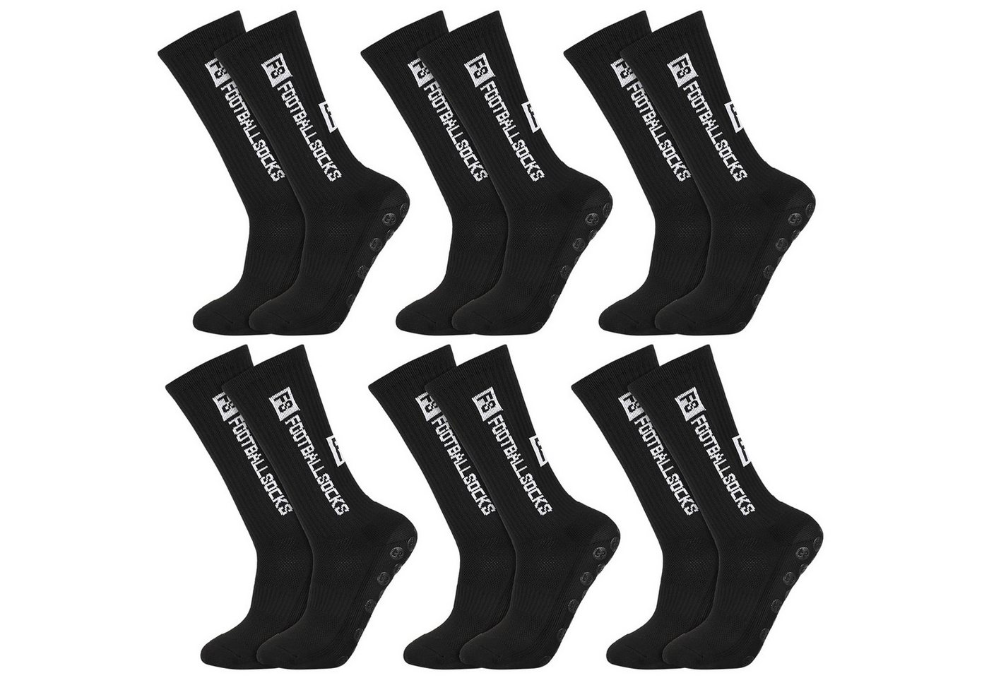 Keyura Sportsocken 6 Paare Fußballsocken mit Punktkleber Rutschfest Hochelastisch 39-46 (Socken Sportsocken für Herren Damen Fussball Basketball Laufen, Sportsocken Fußball Anti Rutsch Grip Fußball Socken) für Wanderungen,Radtouren,Ballspiele,Laufen,Workouts und überall dort von Keyura