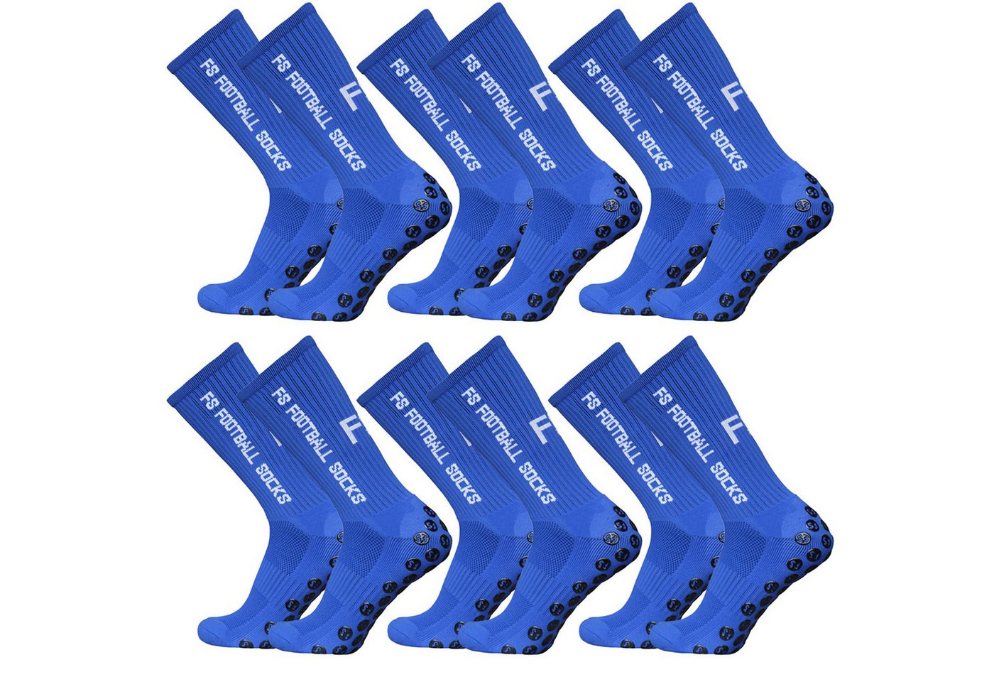 Keyura Sportsocken 6 Paare Fußballsocken mit Punktkleber Rutschfest Hochelastisch 39-46 (Sportsocken Fußball Anti Rutsch Grip Fußball Socken, Socken Sportsocken für Herren Damen Fussball Basketball Laufen) für Wanderungen,Radtouren,Ballspiele,Laufen,Workouts und überall dort von Keyura