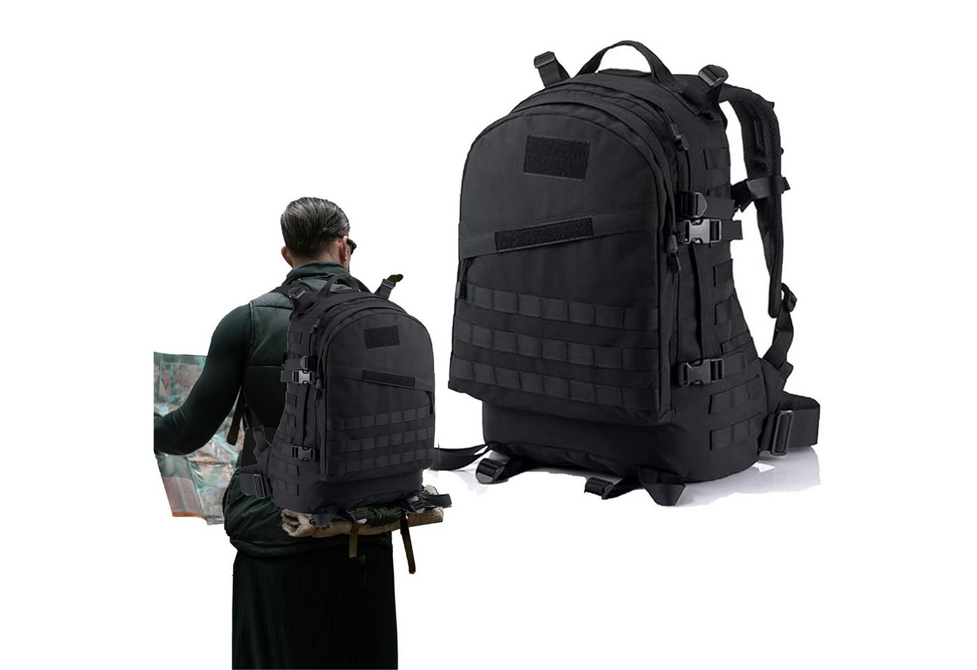 Keyura Wanderrucksack 38L Großer Wanderrucksack Tourenrucksack mit Rückenbelüftung (Maßen 49x36x19cm, ideal für Fitness und Outdoor-Reisen, Hergestellt aus strapazierfähigem 800D Oxford-Stoff, wasserdicht), Perfekt zum Wandern, Campen, Jagen, Überleben von Keyura