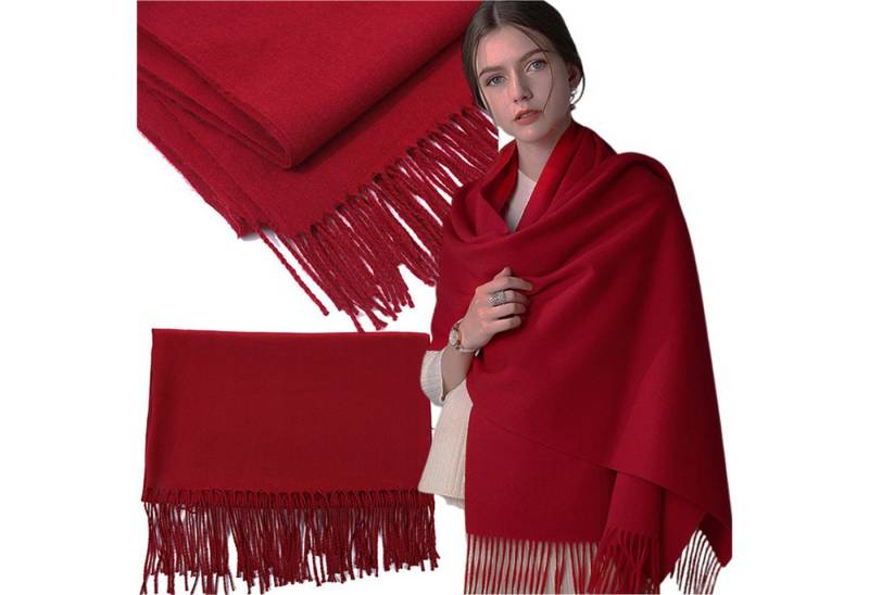 Keyura XXL-Schal Schal Kaschmir Stolen Damen Schultertuch, (200*70cm Schal Damen Winter Schals Tücher Winterschal Kuschelig, Xxl Damenschal Pashmina, Herbst Frauen Schal mit Fransen), für Frauen Hochzeit Kaschmirschal Herren Umschlagtuch Winter von Keyura