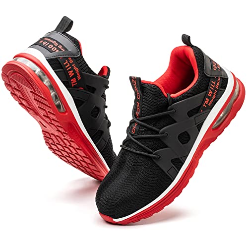 Kezhiho Stahlkappenschuhe für Herren und Damen, Luftpolster, leichte Arbeitsschuhe, bequem, atmungsaktiv, pannensicher, rutschfest, unzerstörbare Konstruktion, industrielle Sicherheitsschuhe, D02302 von Kezhiho