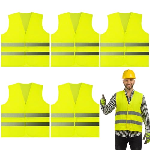Kezidhp Warnwesten Auto 5er, Sicherheitsweste Auto Warnweste Gelb, Reflektierende Warnweste Auto Warnschutzweste, Pannenweste, Kinder und Erwachsene, für Autofahrern,Arbeiter Kezidhp Warnwesten Auto 5er, Sicherheitsweste Auto Warnweste Gelb, Reflektierende Warnweste Auto Warnschutzweste, Pannenweste, Kinder und Erwachsene, für Autofahrern,Arbeiter von Kezidhp