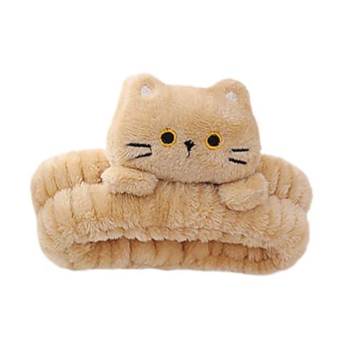 Kezvmhy Hautpflege-Stirnbänder, Gesichtsreinigung, Spa-Stirnband, Katze, Make-up-Stirnband – Plüsch-Haarband, Tier-Hautpflege-Stirnband für Mädchen und Frauen von Kezvmhy