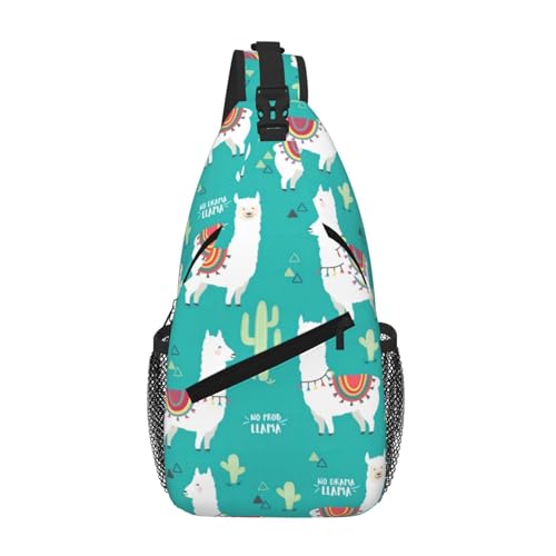 Alpaka-Kaktus-Umhängetasche, Schultertasche, Brusttasche, Schultergurt, Bauchtasche, für Herren und Damen Alpaka-Kaktus-Umhängetasche, Schultertasche, Brusttasche, Schultergurt, Bauchtasche, für Herren und Damen von Kfjghhl