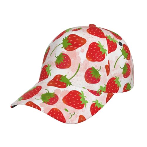 Baseballkappe mit Erdbeermotiv, verstellbar, Unisex, Kopfbedeckung, Workout, Outdoor-Aktivitäten, alle Jahreszeiten Baseballkappe mit Erdbeermotiv, verstellbar, Unisex, Kopfbedeckung, Workout, Outdoor-Aktivitäten, alle Jahreszeiten von Kfjghhl