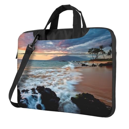 Classic Beach Maui Hawaii Sonnenuntergang Meer Wellen Wolken Laptoptasche Aktentasche Pad Notebookfach Elegante Businesstasche Separate Büro, Schwarz , 15.6 inch Classic Beach Maui Hawaii Sonnenuntergang Meer Wellen Wolken Laptoptasche Aktentasche Pad Notebookfach Elegante Businesstasche Separate Büro, Schwarz , 15.6 inch von Kfjghhl