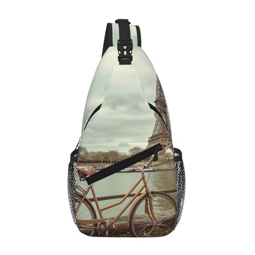 Eiffelturm Fahrrad-Umhängetasche, Umhängetasche, Brusttasche, Schultergurt, Bauchtasche, für Herren und Damen von Kfjghhl