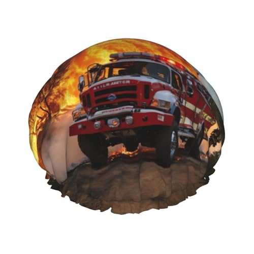 Feuerwehrmann Feuerwehrmann Flamme Duschhauben Frauen wiederverwendbar große Duschhaube Männer schnell trocknende Pflege Haar lang kurz Kinderbad von Kfjghhl
