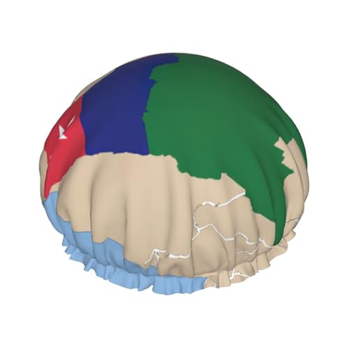 Gambia Position Flagge Karte Duschhauben Frauen wiederverwendbar große Duschhaube Männer schnell trocknende Pflege Haar lang kurz Kinderbad von Kfjghhl