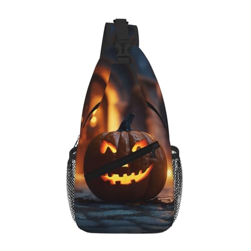 Halloween mit Kürbissen, Umhängetasche, Umhängetasche, Brusttasche, Schultergurt, Bauchtasche, für Herren und Damen von Kfjghhl