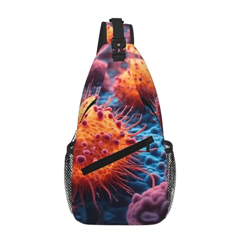 Handgezeichnetes Gemälde von Krebszellen in der Crossbody-Tasche, Umhängetasche, Brusttasche, Schultergurt, Hüfttasche, für Herren und Damen von Kfjghhl