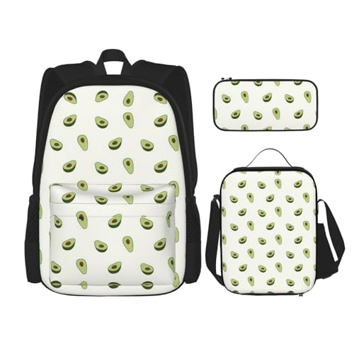 Kfjghhl Avocado Federmäppchen, Rucksack, Lunchtasche, Jungen, Mädchen, Schule, Büchertasche, Set, College, Laptop, Studenten, Sommer von Kfjghhl
