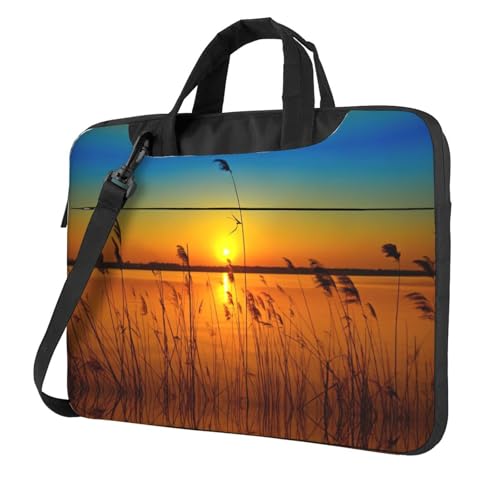 Kfjghhl Classic Reeds By The River Laptoptasche Aktentasche Pad Notebookfach Elegante Businesstasche Separate Büro, Schwarz , 14 inch Kfjghhl Classic Reeds By The River Laptoptasche Aktentasche Pad Notebookfach Elegante Businesstasche Separate Büro, Schwarz , 14 inch von Kfjghhl
